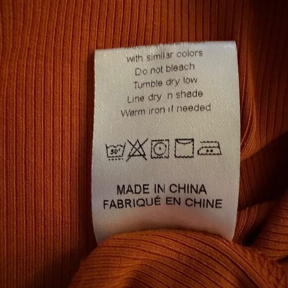 Orange Long sleeve turtle neck T-shirt with attached face mask - NOWT L - Picture 12 of 12